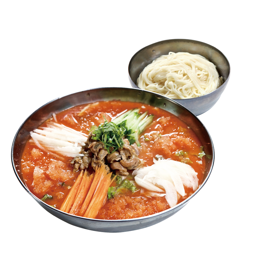 골뱅이물회와 소면