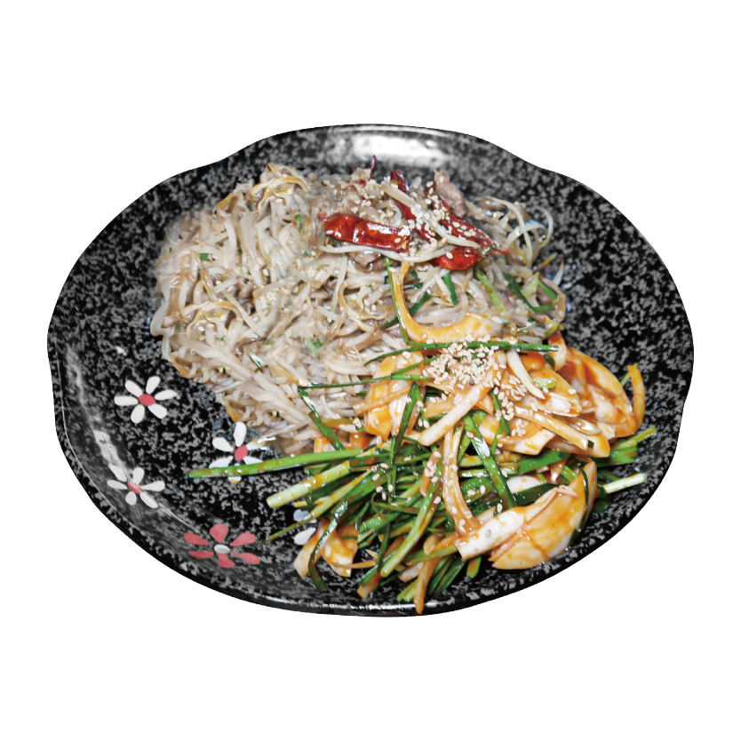 차돌숙주와부추무침